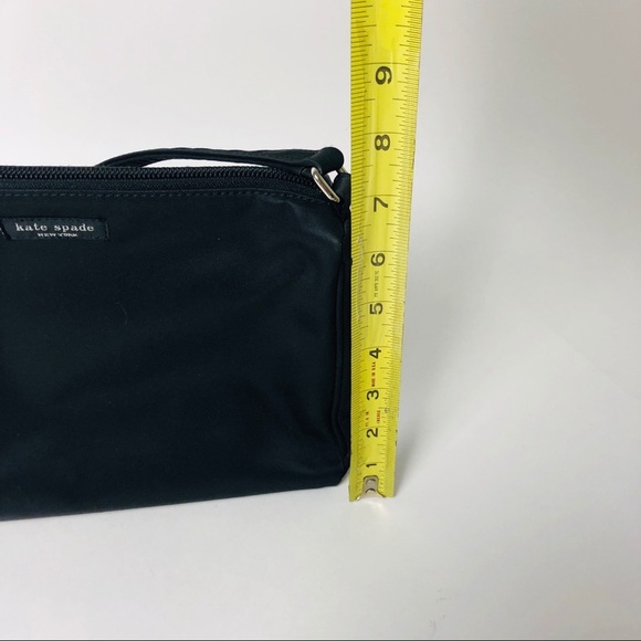 KATE SPADE New York Black Nylon Shoulder Bag Silver Hardware Zip Top Women’s Ha - Picture 6 of 12